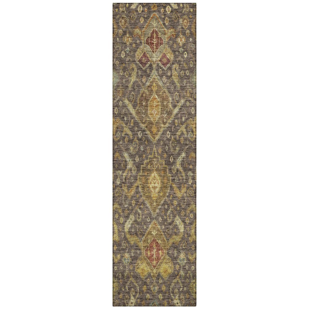 Machine Washable Indoor/Outdoor Chantille ACN2306 Brown 2'3" x 7'6" Runner Rug. Picture 1
