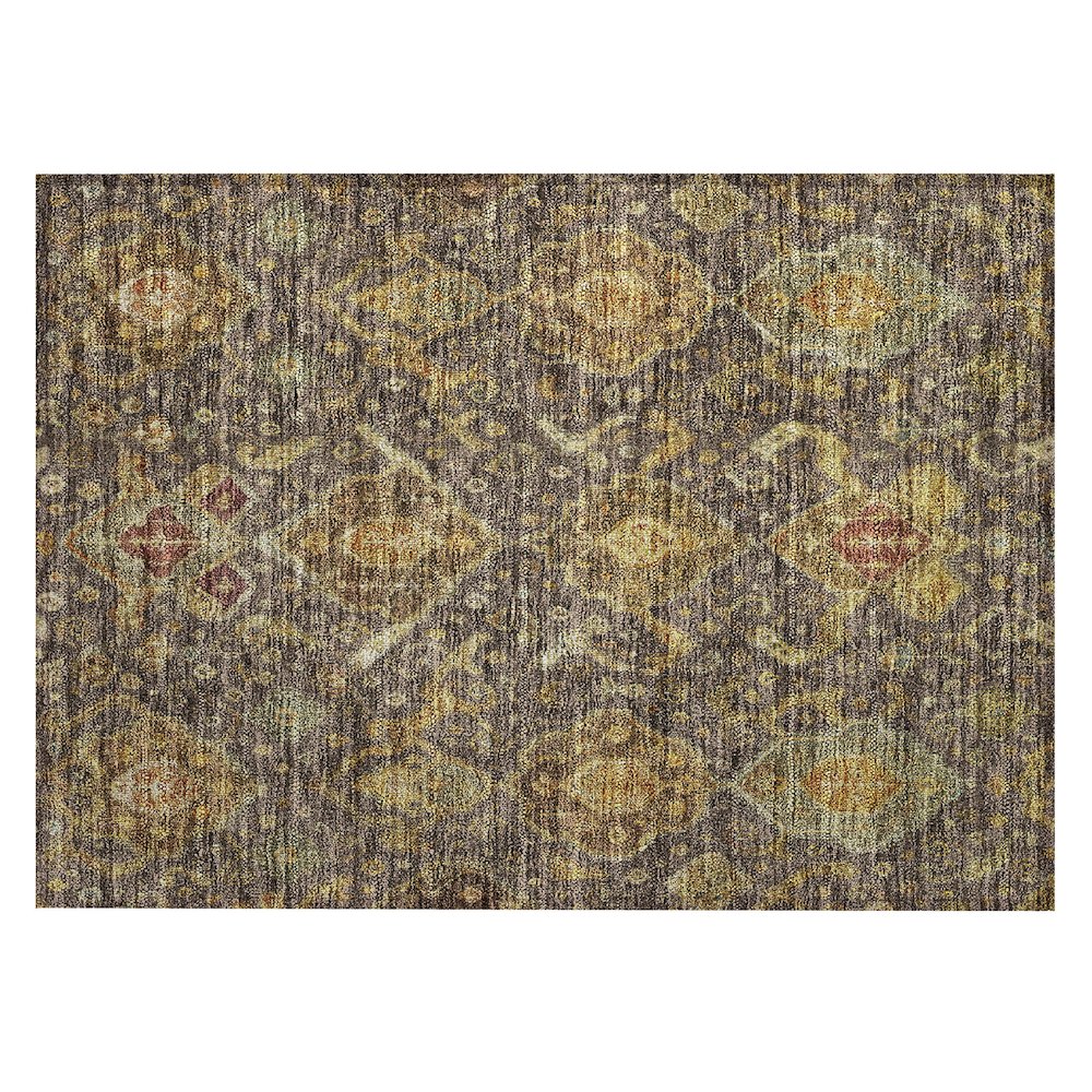 Machine Washable Indoor/Outdoor Chantille ACN2306 Brown 1'8" x 2'6" Rug. Picture 1