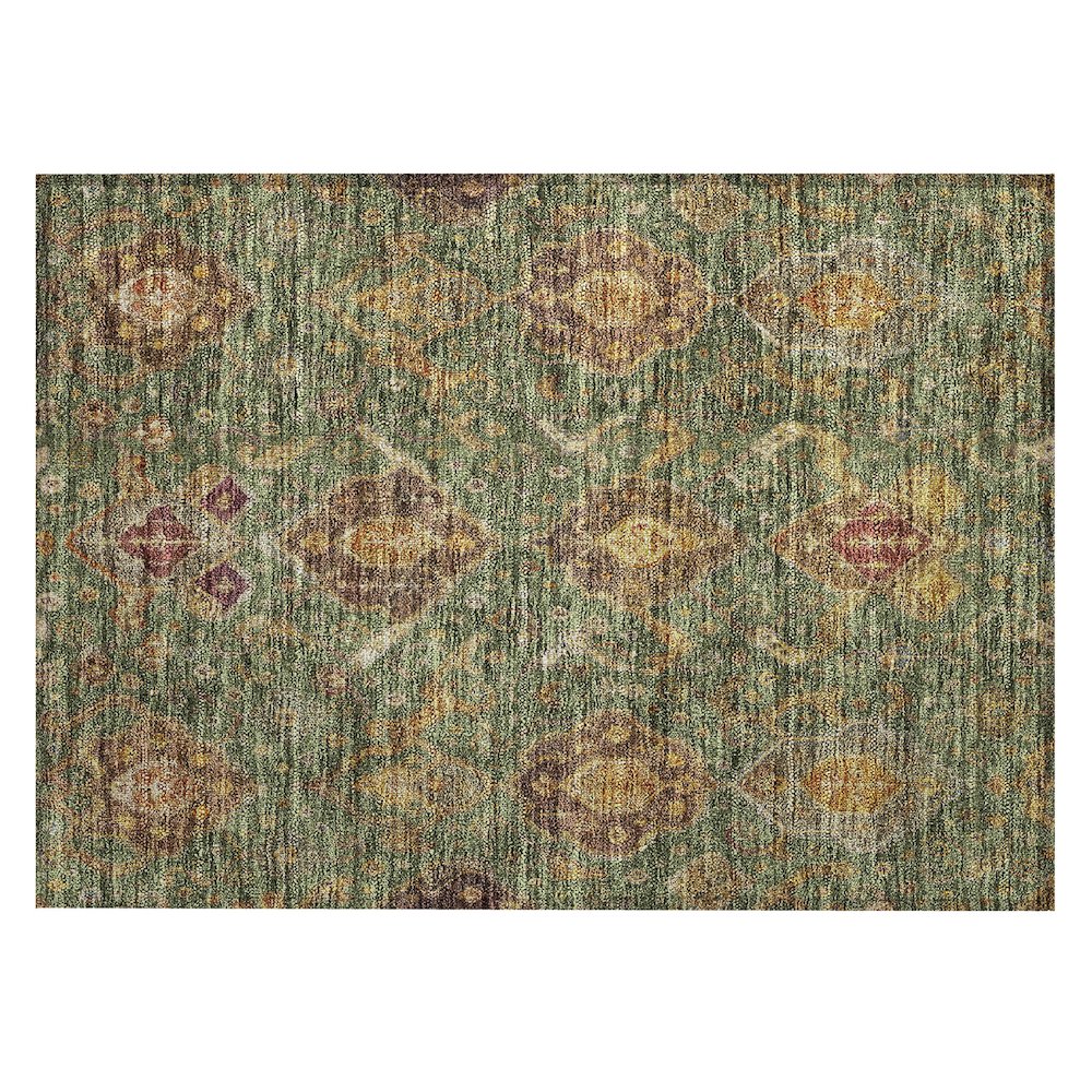 Machine Washable Indoor/Outdoor Chantille ACN2306 Green 1'8" x 2'6" Rug. Picture 1