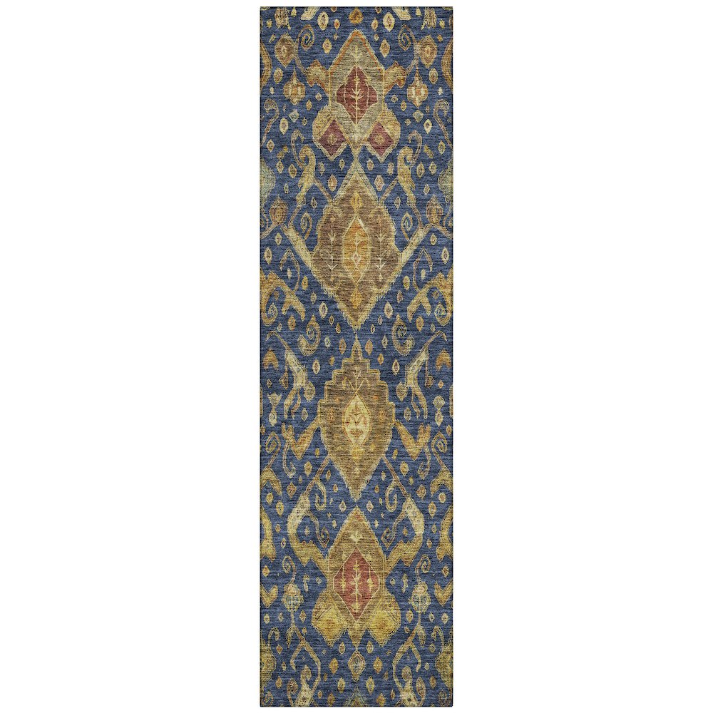 Machine Washable Indoor/Outdoor Chantille ACN2306 Blue 2'3" x 7'6" Runner Rug. Picture 1