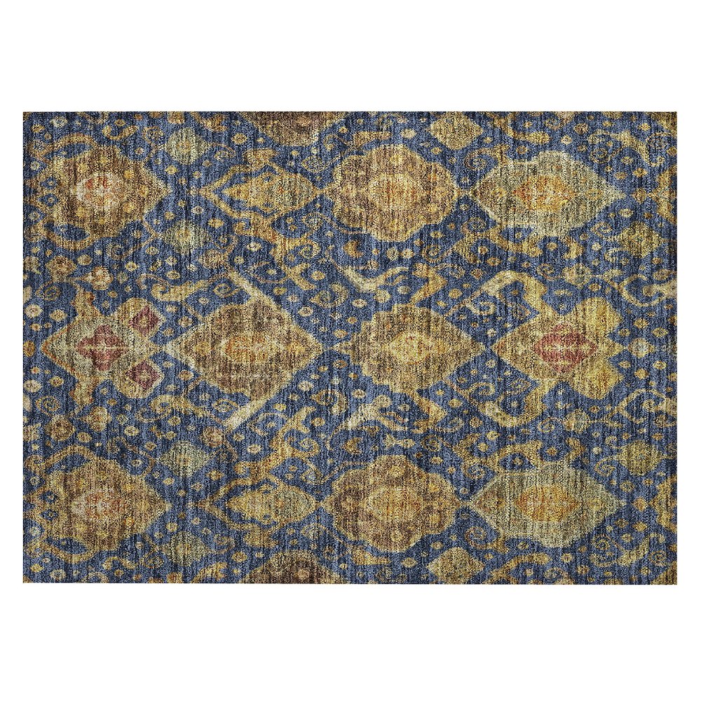 Machine Washable Indoor/Outdoor Chantille ACN2306 Blue 1'8" x 2'6" Rug. Picture 1