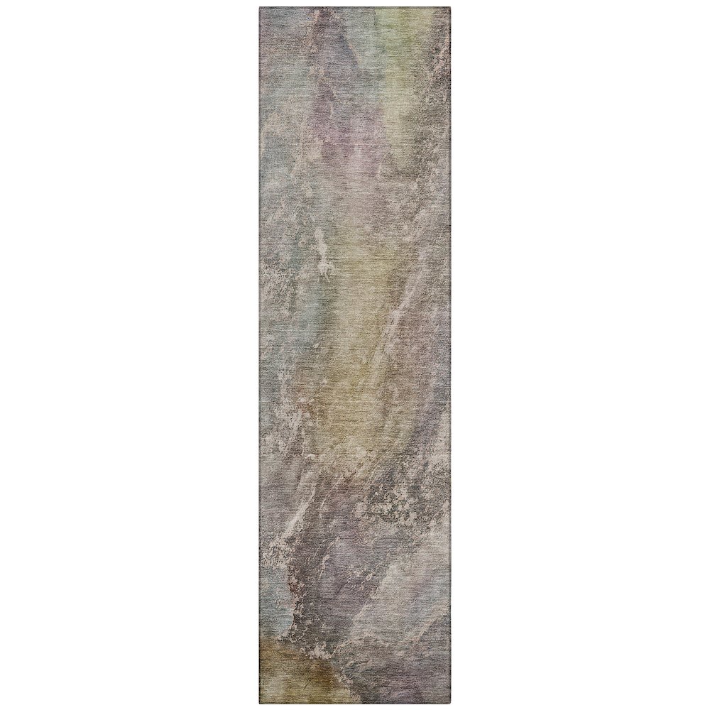 Machine Washable Indoor/Outdoor Chantille ACN2307 Brown 2'3" x 7'6" Runner Rug. Picture 1