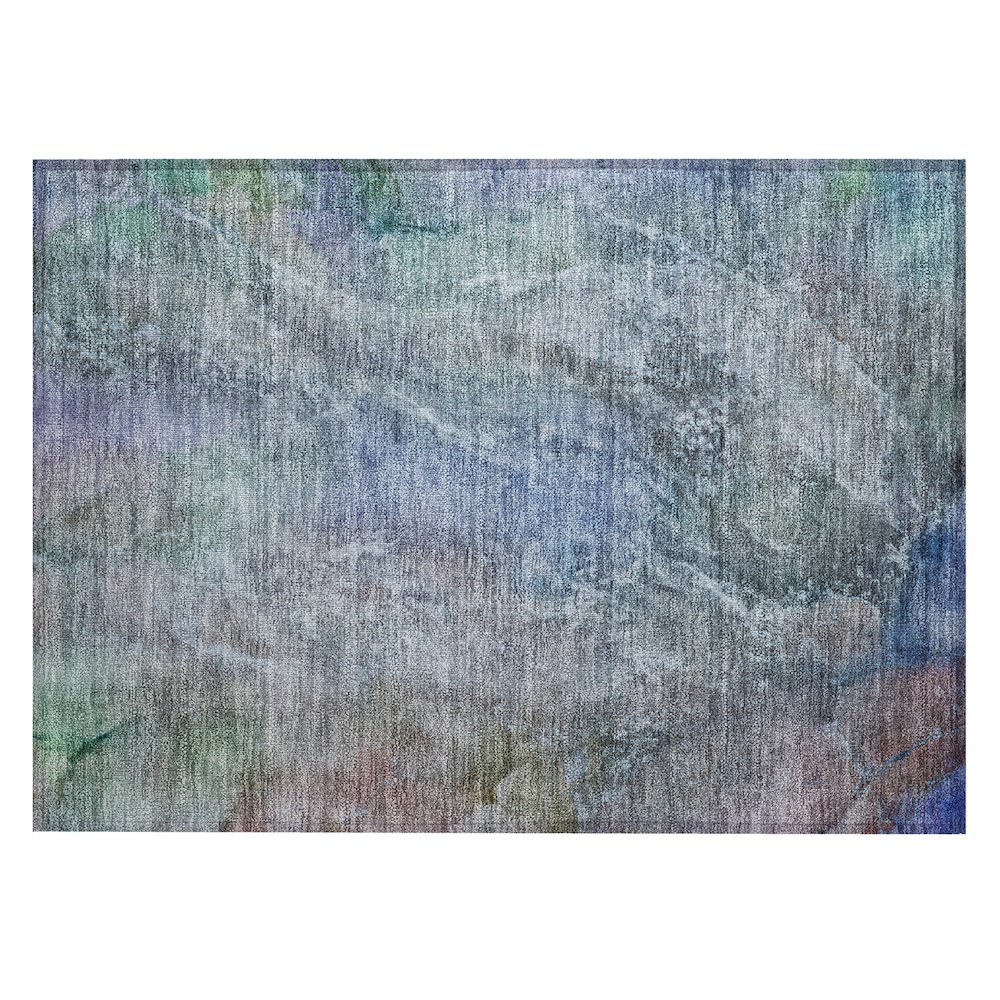 Machine Washable Indoor/Outdoor Chantille ACN2307 Blue 1'8" x 2'6" Rug. Picture 1