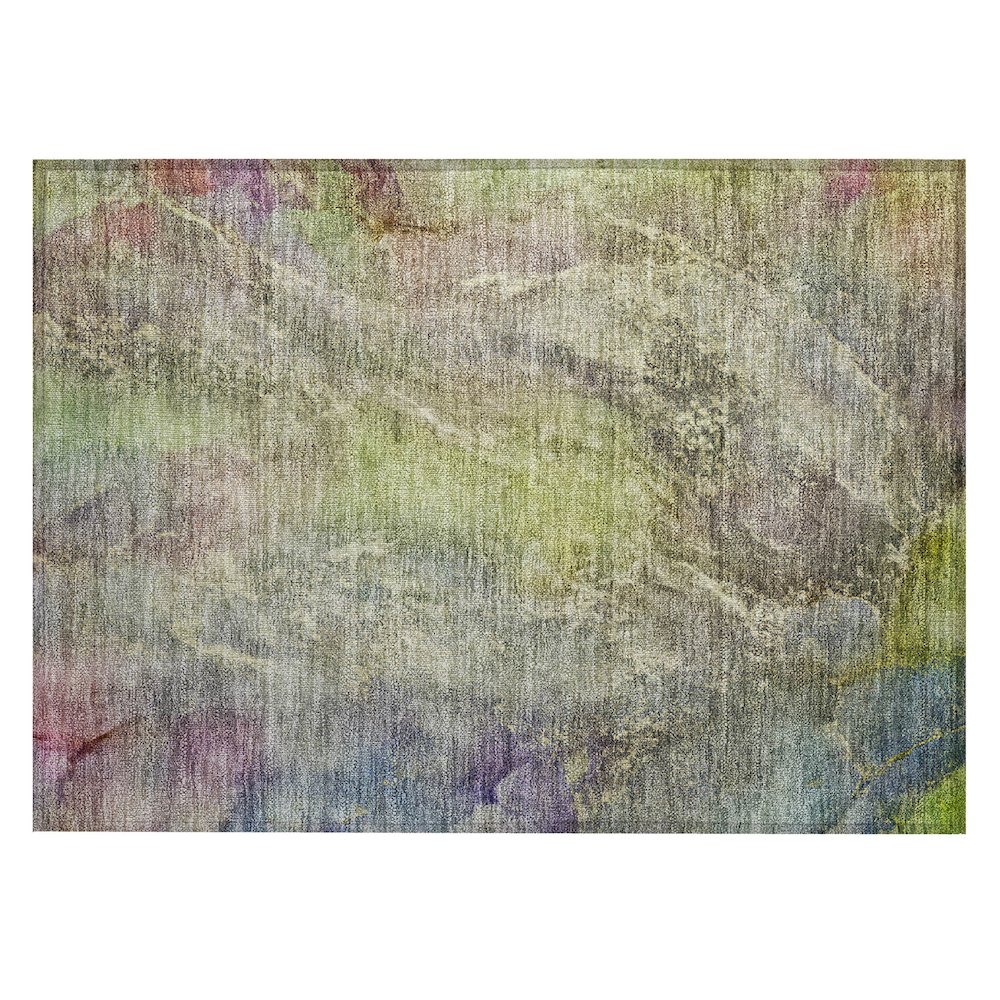 Machine Washable Indoor/Outdoor Chantille ACN2307 Green 1'8" x 2'6" Rug. Picture 1