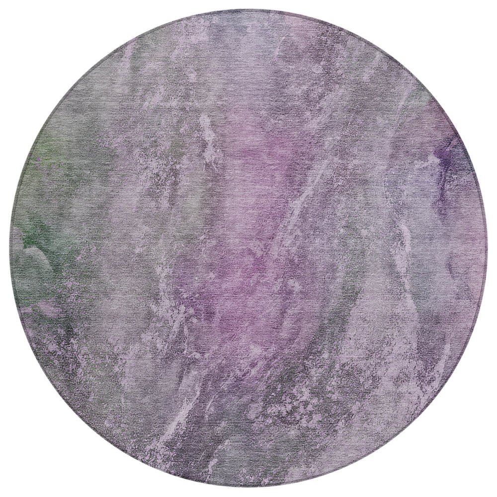 Machine Washable Indoor/Outdoor Chantille ACN2307 Purple 8' x 8' Round Rug. Picture 1