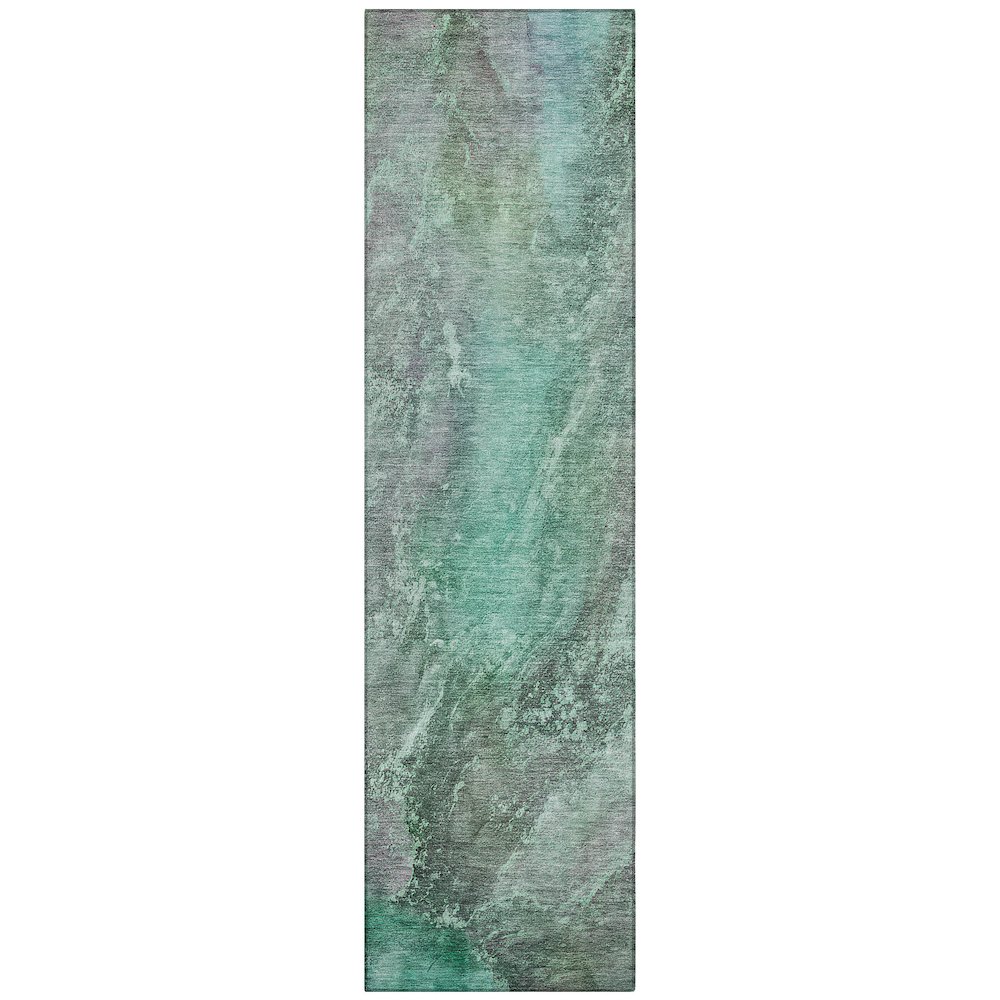 Machine Washable Indoor/Outdoor Chantille ACN2307 Teal 2'3" x 7'6" Runner Rug. Picture 1