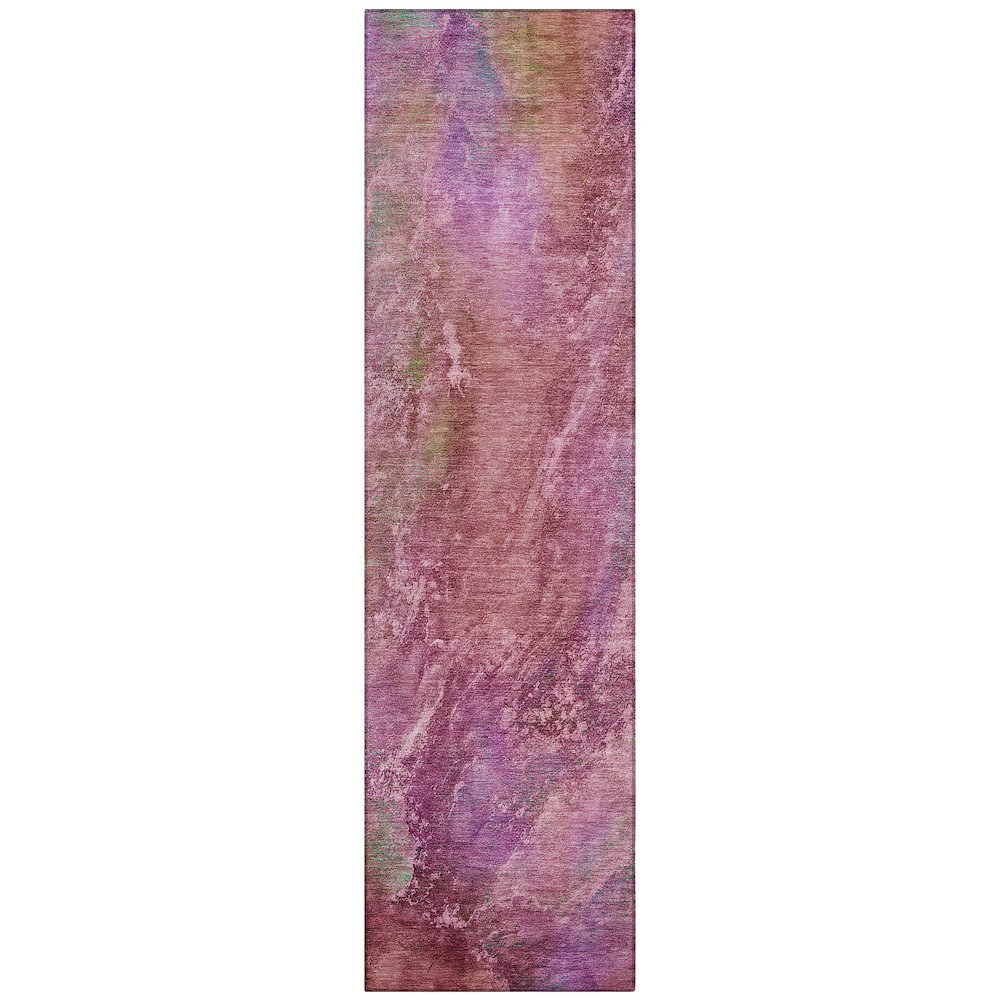 Machine Washable Indoor/Outdoor Chantille ACN2308 Pink 2'3" x 7'6" Runner Rug. Picture 1