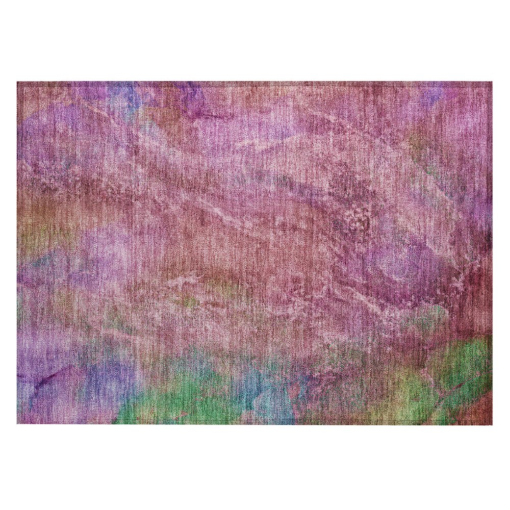 Machine Washable Indoor/Outdoor Chantille ACN2308 Pink 1'8" x 2'6" Rug. Picture 1