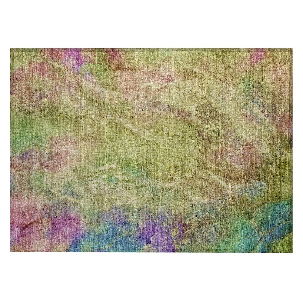 Machine Washable Indoor/Outdoor Chantille ACN2308 Green 1'8" x 2'6" Rug. Picture 1