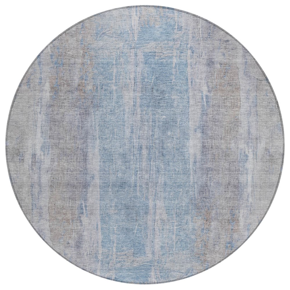 Machine Washable Indoor/Outdoor Chantille ACN2309 Brown 8' x 8' Round Rug. Picture 1