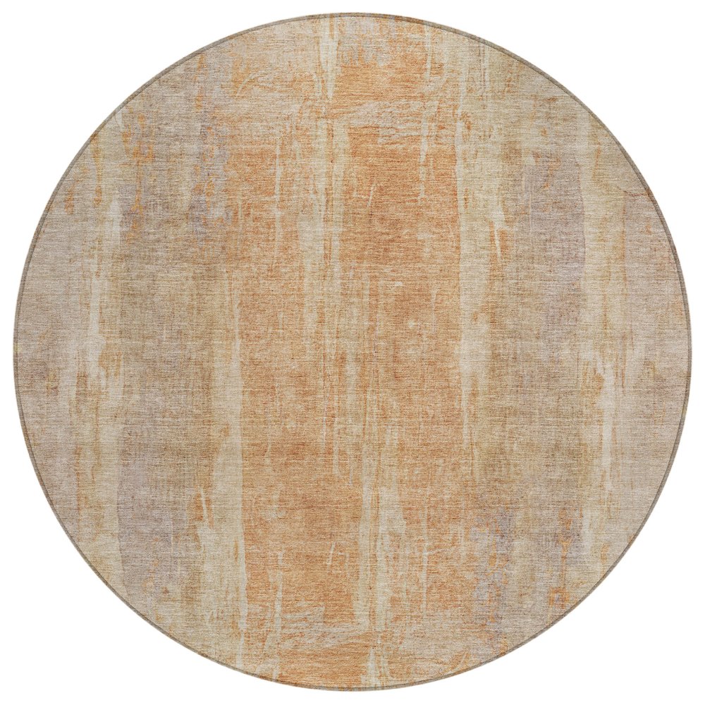 Machine Washable Indoor/Outdoor Chantille ACN2309 Brown 8' x 8' Round Rug. Picture 1