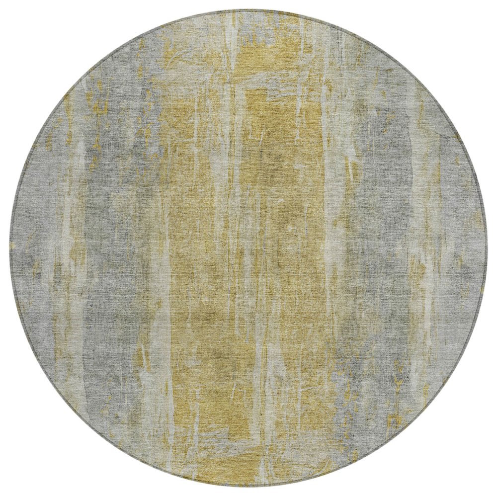 Machine Washable Indoor/Outdoor Chantille ACN2309 Gray 8' x 8' Round Rug. Picture 1