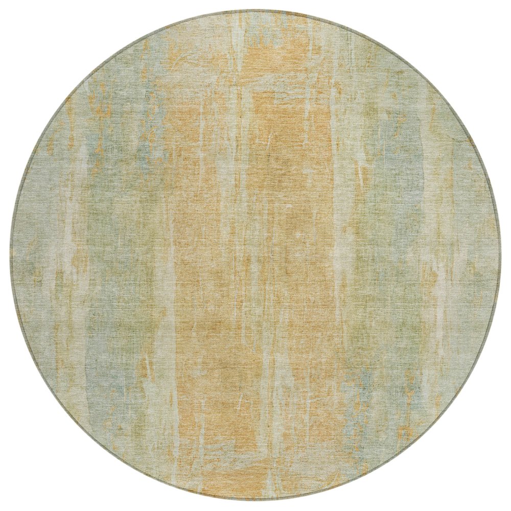 Machine Washable Indoor/Outdoor Chantille ACN2309 Green 8' x 8' Round Rug. Picture 1