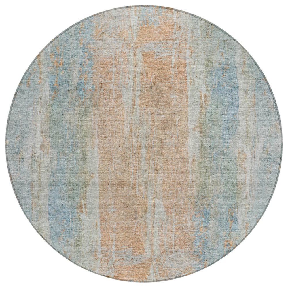 Machine Washable Indoor/Outdoor Chantille ACN2309 Blue 8' x 8' Round Rug. Picture 1