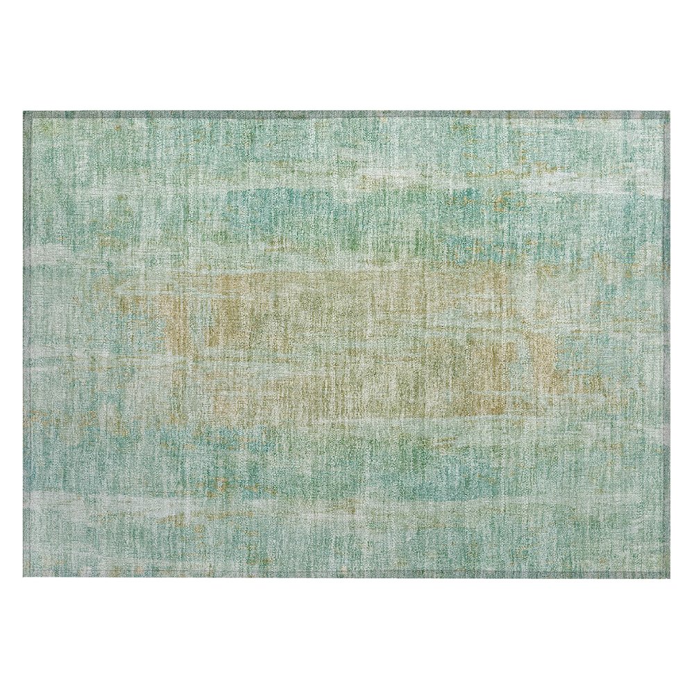 Machine Washable Indoor/Outdoor Chantille ACN2309 Teal 1'8" x 2'6" Rug. Picture 1
