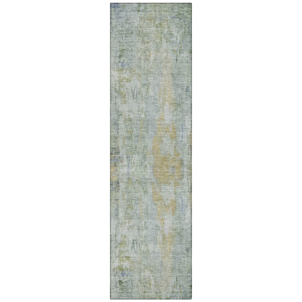 Machine Washable Indoor/Outdoor Chantille ACN2310 Green 2'3" x 7'6" Runner Rug. Picture 1