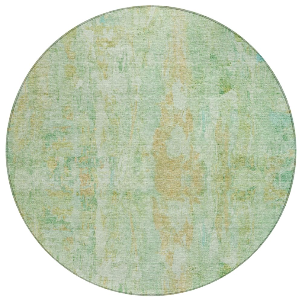 Machine Washable Indoor/Outdoor Chantille ACN2310 Green 8' x 8' Round Rug. Picture 1