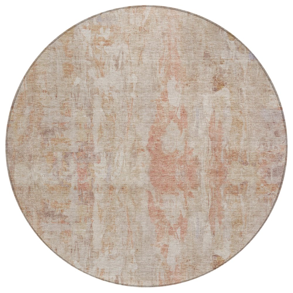Machine Washable Indoor/Outdoor Chantille ACN2310 Brown 8' x 8' Round Rug. Picture 1