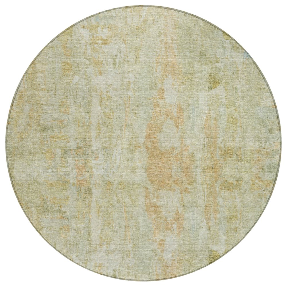 Machine Washable Indoor/Outdoor Chantille ACN2310 Green 8' x 8' Round Rug. Picture 1