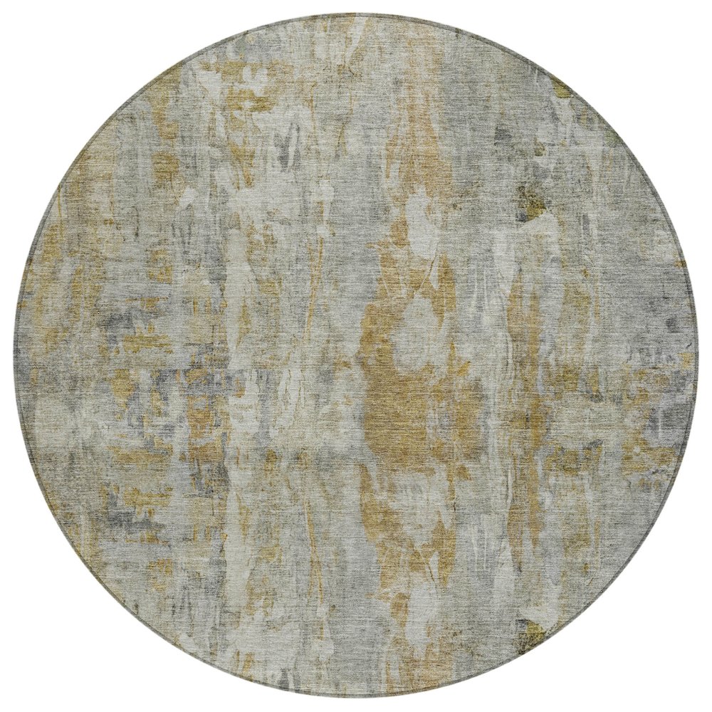 Machine Washable Indoor/Outdoor Chantille ACN2310 Gray 8' x 8' Round Rug. Picture 1