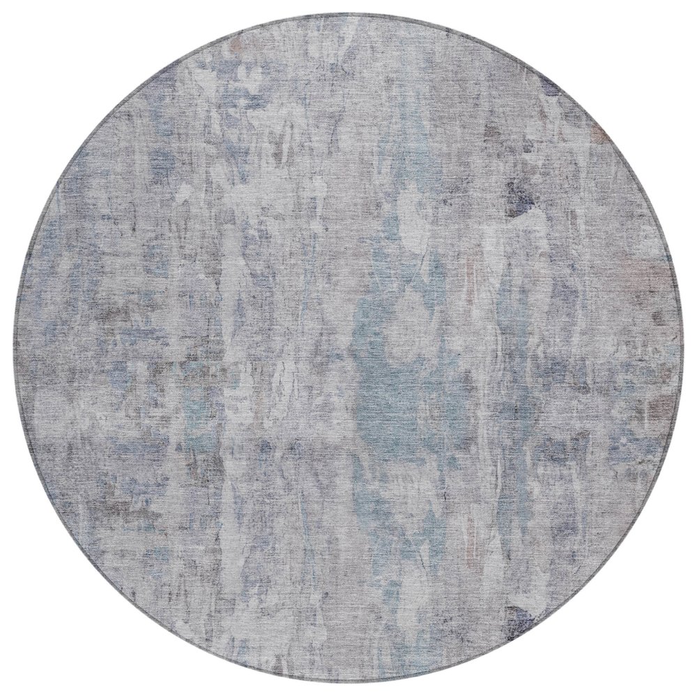 Machine Washable Indoor/Outdoor Chantille ACN2310 Brown 8' x 8' Round Rug. Picture 1