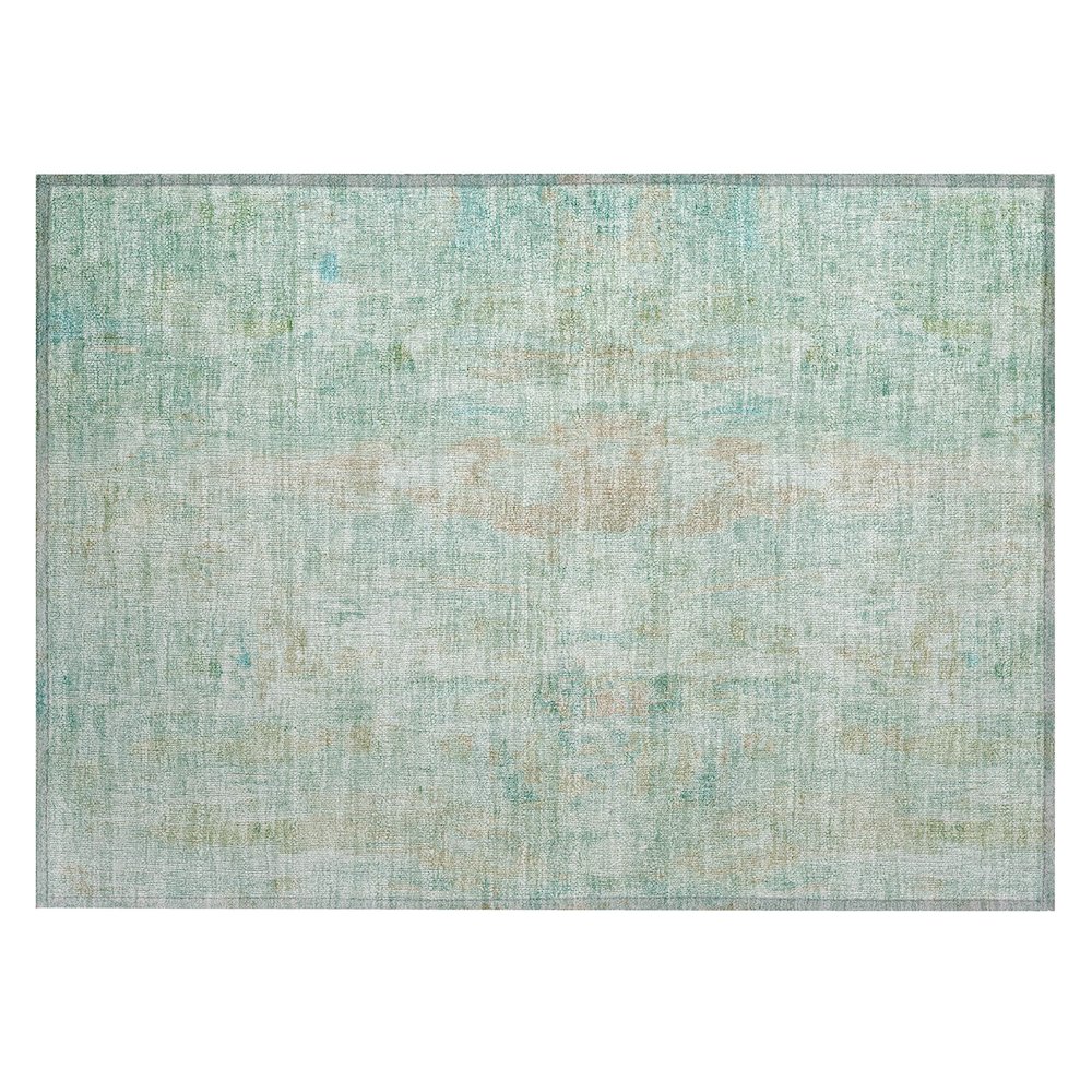 Machine Washable Indoor/Outdoor Chantille ACN2310 Teal 1'8" x 2'6" Rug. Picture 1