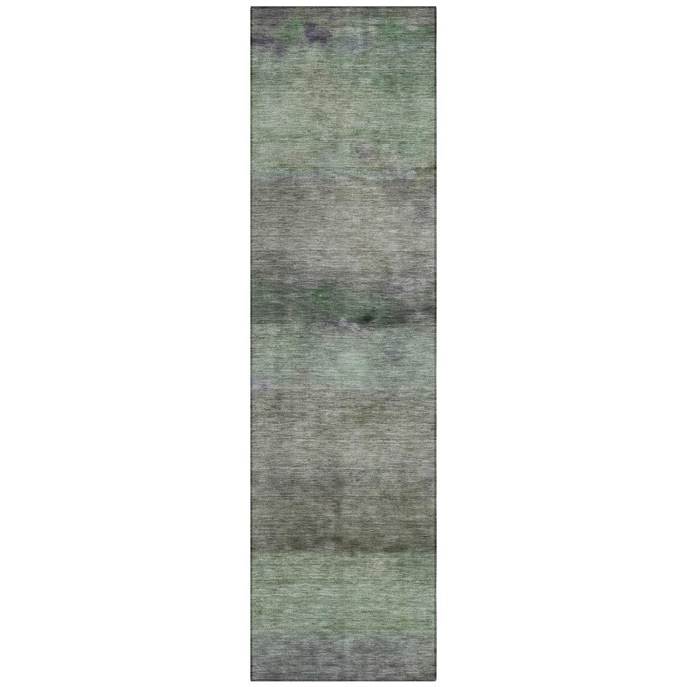 Machine Washable Indoor/Outdoor Chantille ACN2311 Green 2'3" x 7'6" Runner Rug. Picture 1