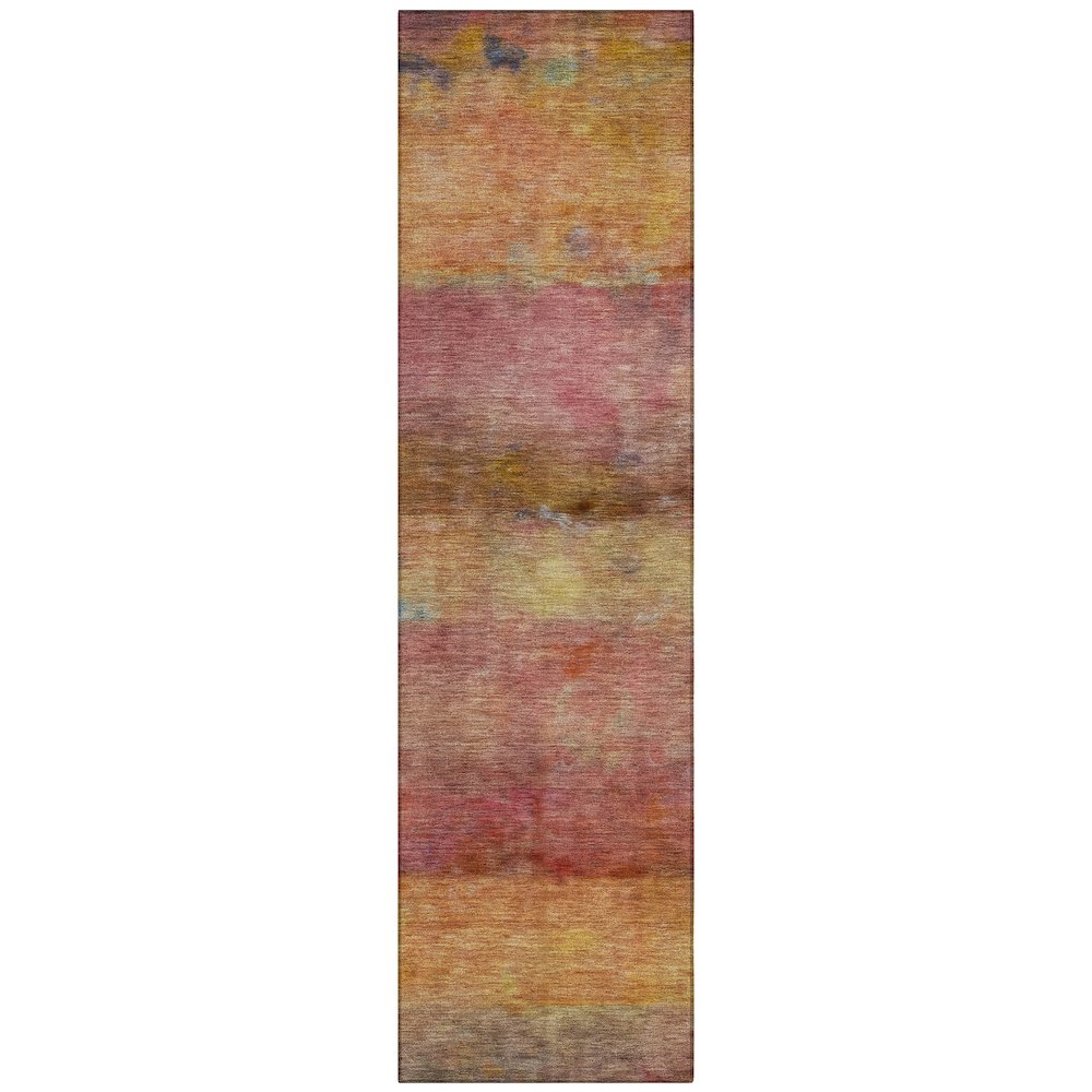 Machine Washable Indoor/Outdoor Chantille ACN2311 Orange 2'3" x 7'6" Runner Rug. Picture 1
