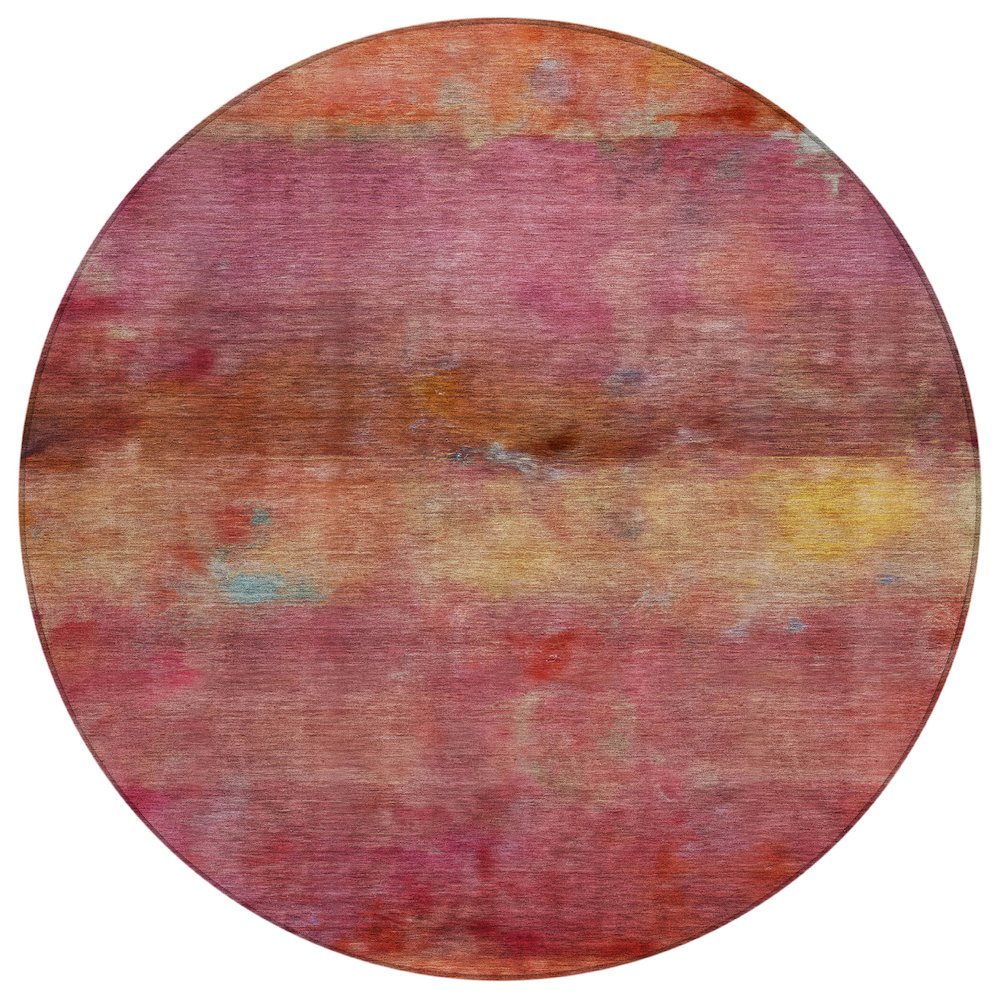 Machine Washable Indoor/Outdoor Chantille ACN2311 Pink 8' x 8' Round Rug. Picture 1