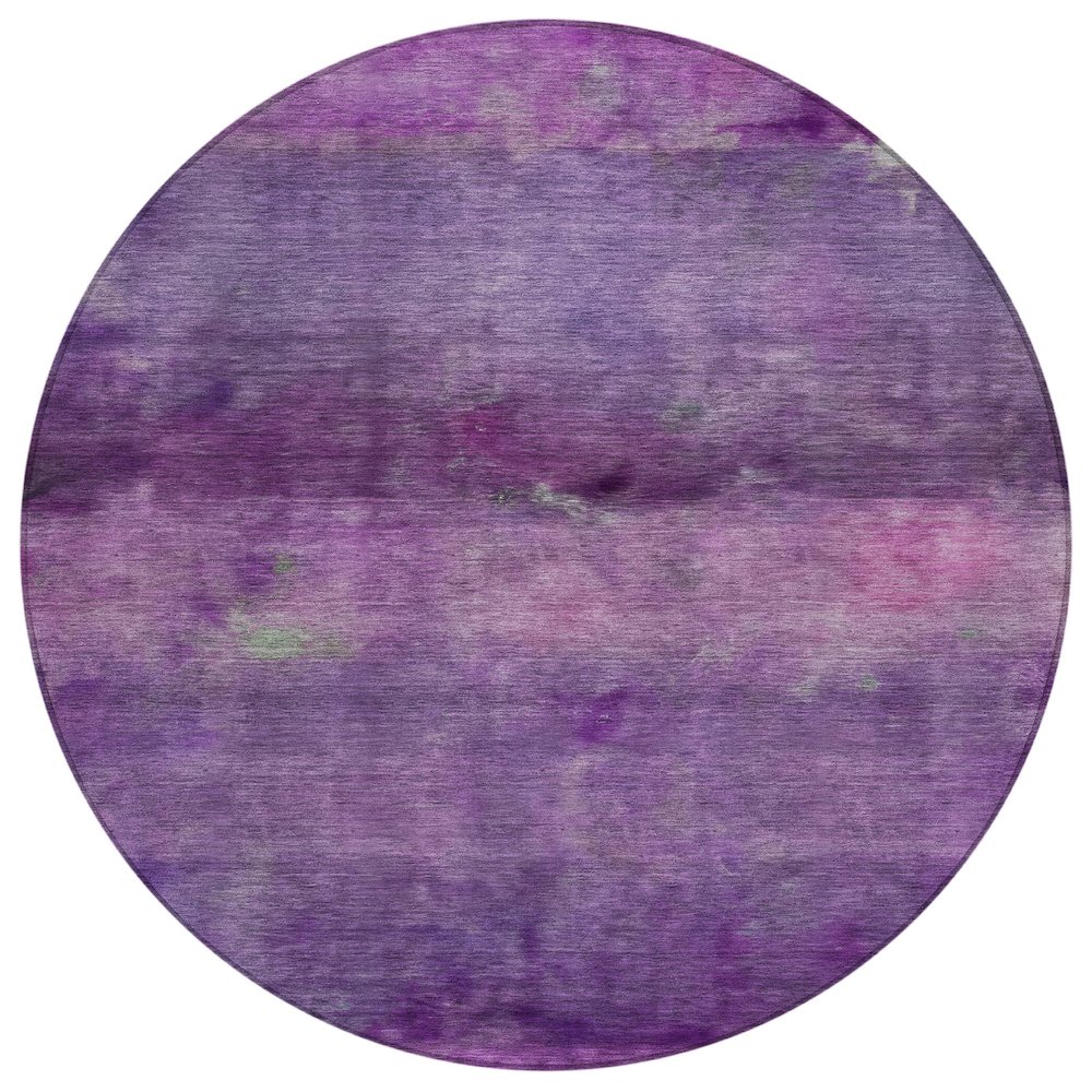 Machine Washable Indoor/Outdoor Chantille ACN2311 Purple 8' x 8' Round Rug. Picture 1