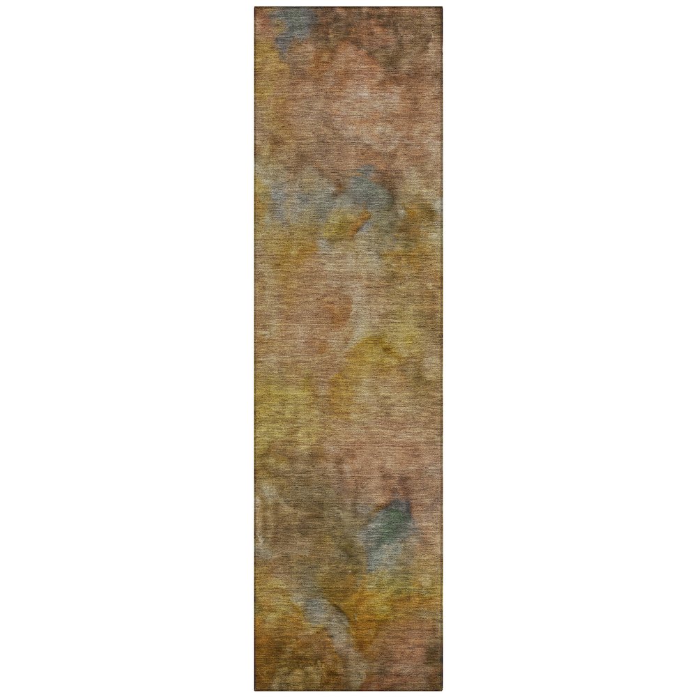 Machine Washable Indoor/Outdoor Chantille ACN2312 Orange 2'3" x 7'6" Runner Rug. Picture 1