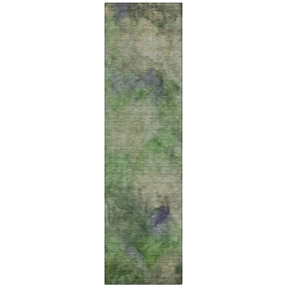 Machine Washable Indoor/Outdoor Chantille ACN2312 Green 2'3" x 7'6" Runner Rug. Picture 1