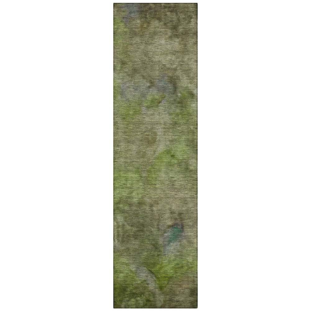 Machine Washable Indoor/Outdoor Chantille ACN2312 Green 2'3" x 7'6" Runner Rug. Picture 1
