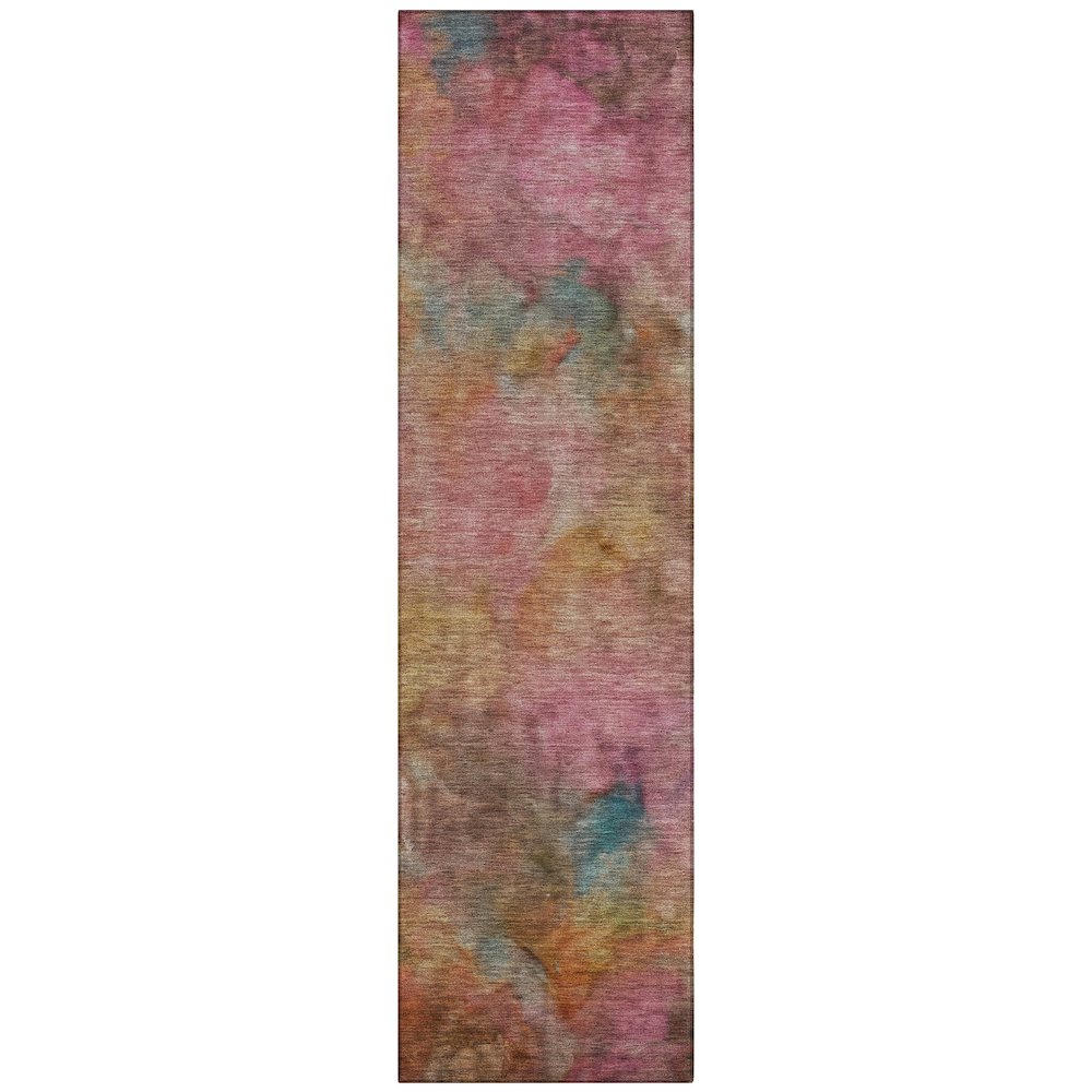 Machine Washable Indoor/Outdoor Chantille ACN2312 Pink 2'3" x 7'6" Runner Rug. Picture 1