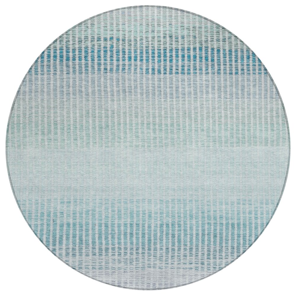 Machine Washable Indoor/Outdoor Chantille ACN2313 Blue 8' x 8' Round Rug. Picture 1