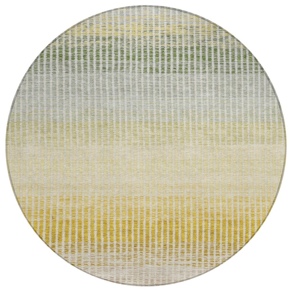 Machine Washable Indoor/Outdoor Chantille ACN2313 Orange 8' x 8' Round Rug. Picture 1