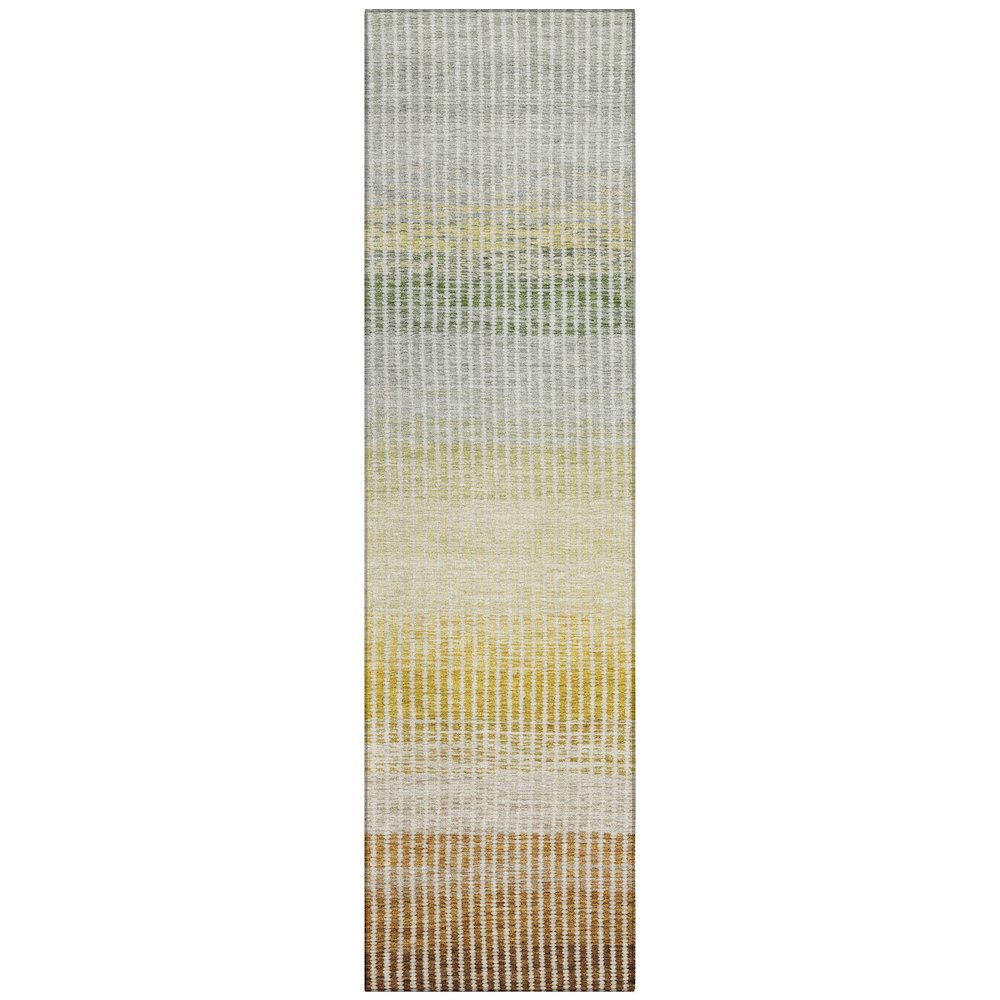 Machine Washable Indoor/Outdoor Chantille ACN2313 Orange 2'3" x 7'6" Runner Rug. Picture 1