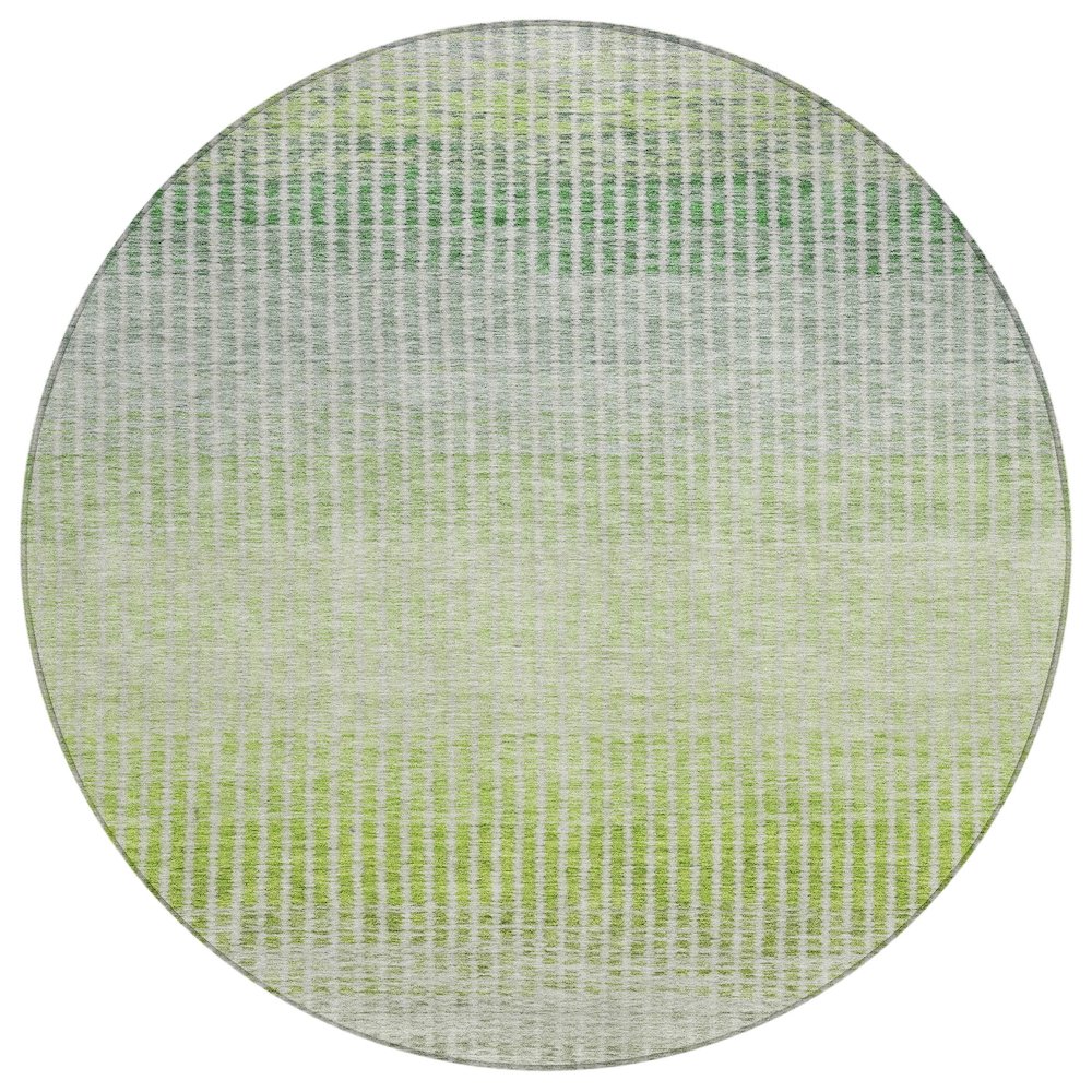 Machine Washable Indoor/Outdoor Chantille ACN2313 Green 8' x 8' Round Rug. Picture 1