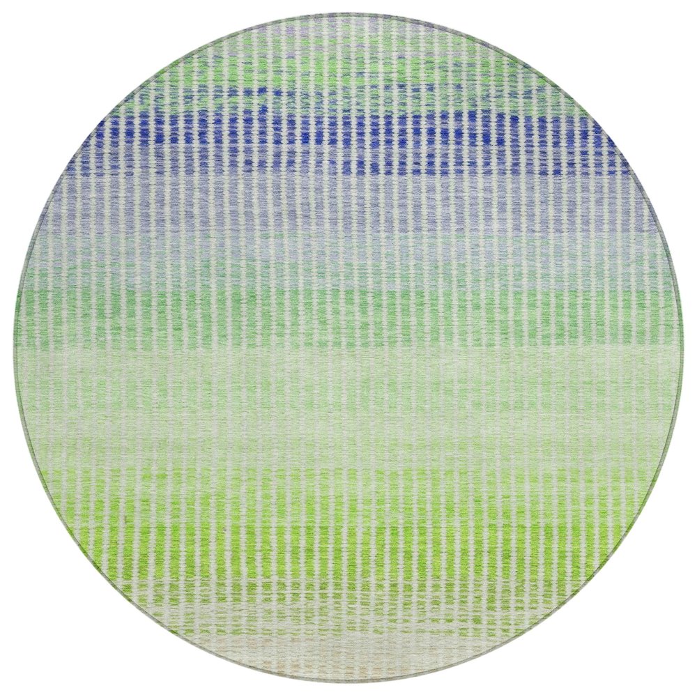 Machine Washable Indoor/Outdoor Chantille ACN2313 Orange 8' x 8' Round Rug. Picture 1