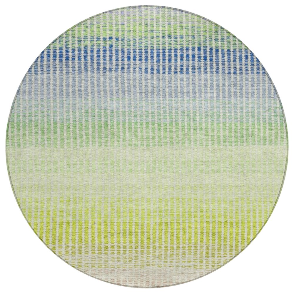 Machine Washable Indoor/Outdoor Chantille ACN2313 Orange 8' x 8' Round Rug. Picture 1