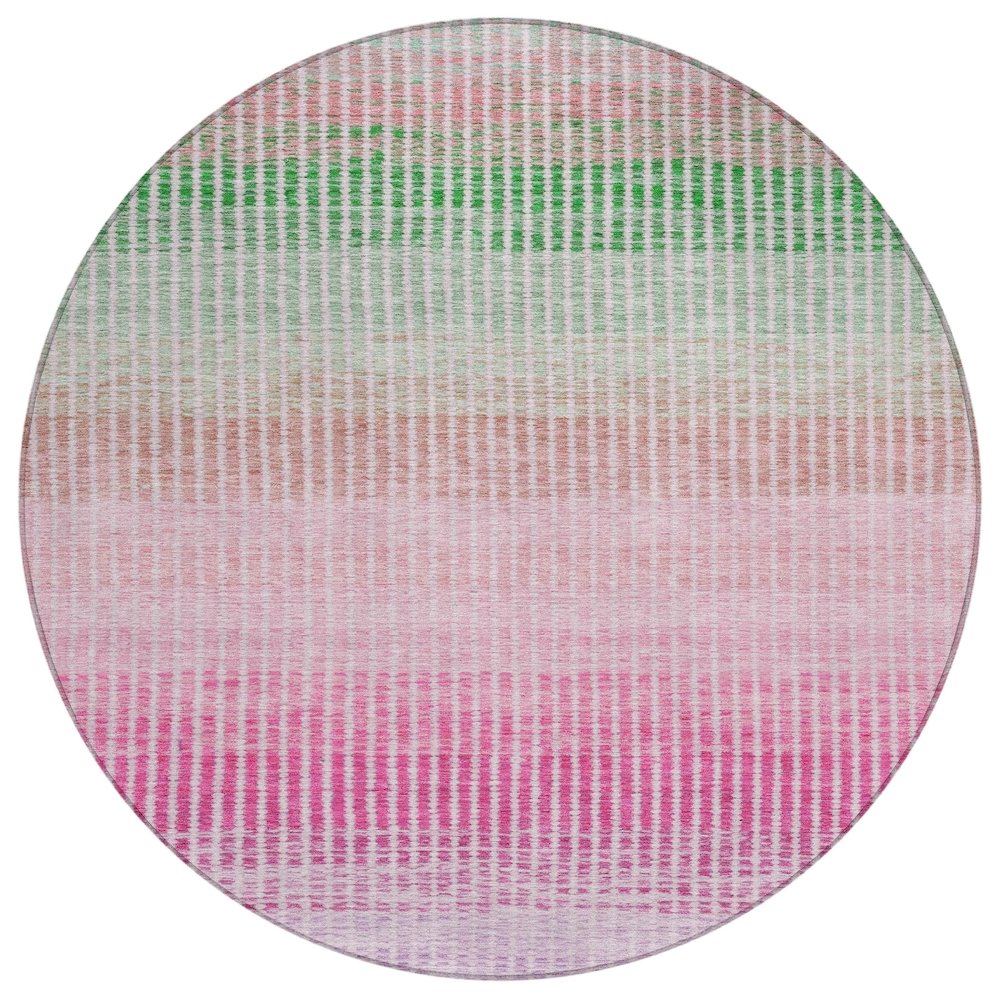 Machine Washable Indoor/Outdoor Chantille ACN2313 Purple 8' x 8' Round Rug. Picture 1