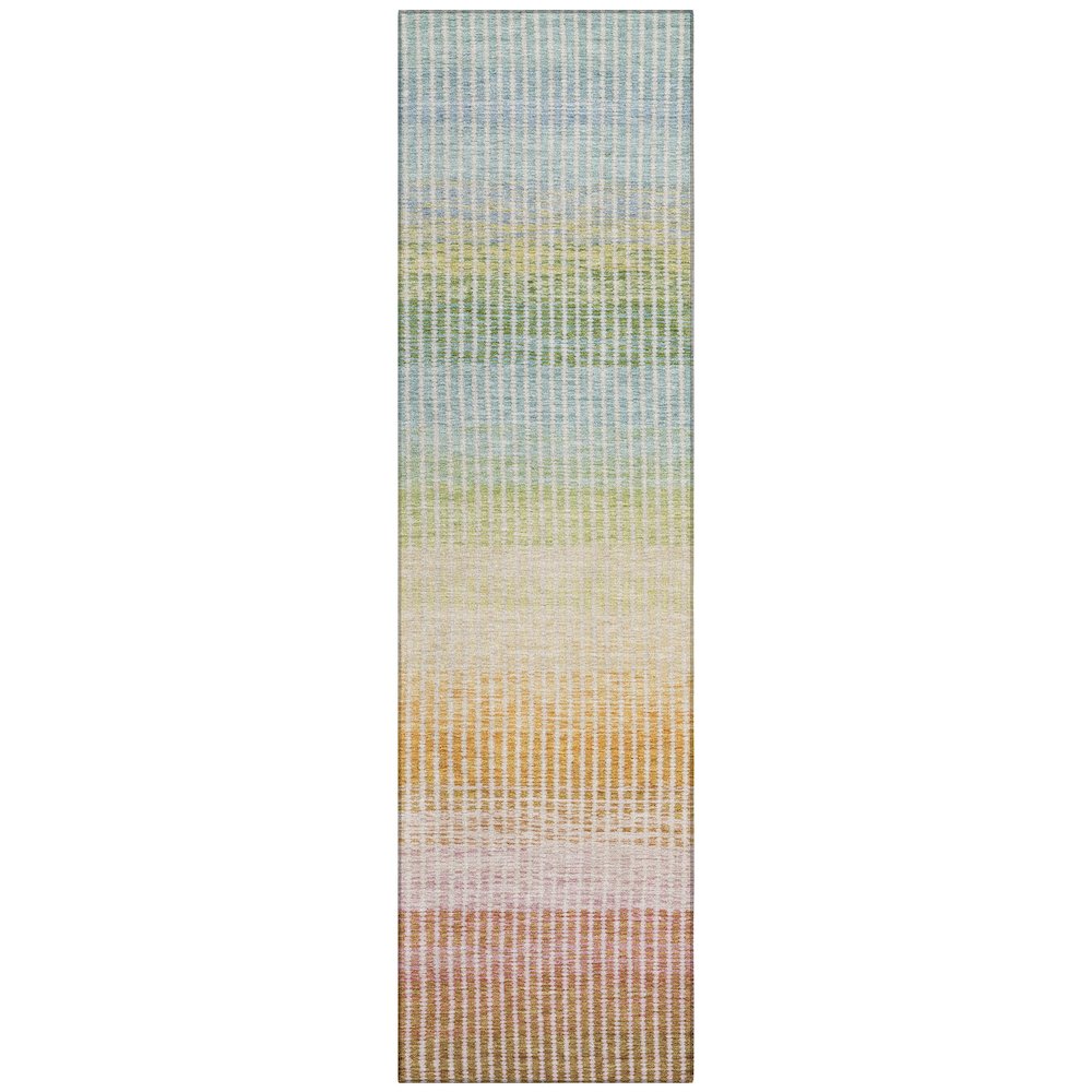 Machine Washable Indoor/Outdoor Chantille ACN2313 Orange 2'3" x 7'6" Runner Rug. Picture 1