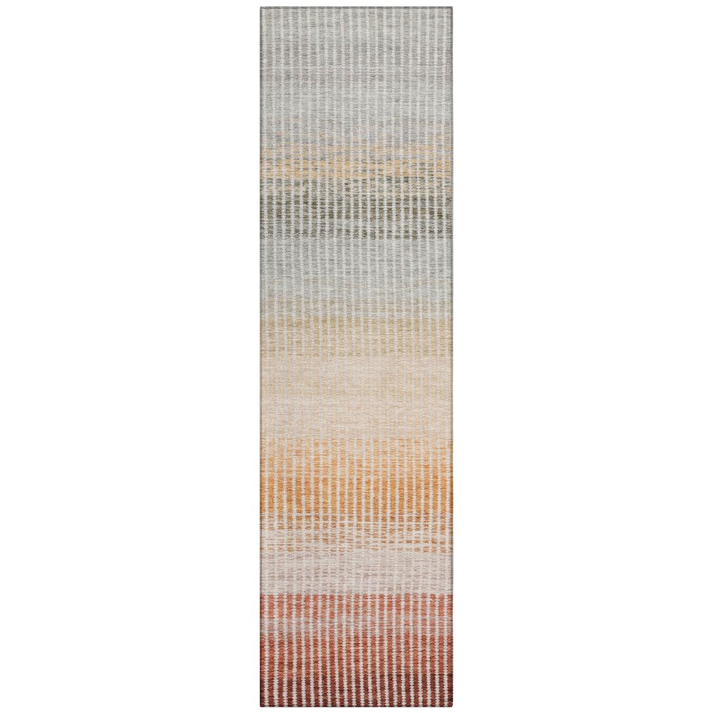 Machine Washable Indoor/Outdoor Chantille ACN2313 Orange 2'3" x 7'6" Runner Rug. Picture 1