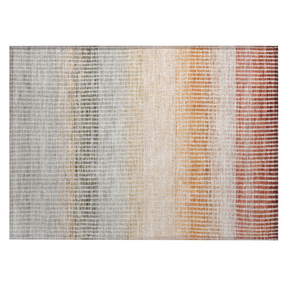 Machine Washable Indoor/Outdoor Chantille ACN2313 Orange 1'8" x 2'6" Rug. Picture 1