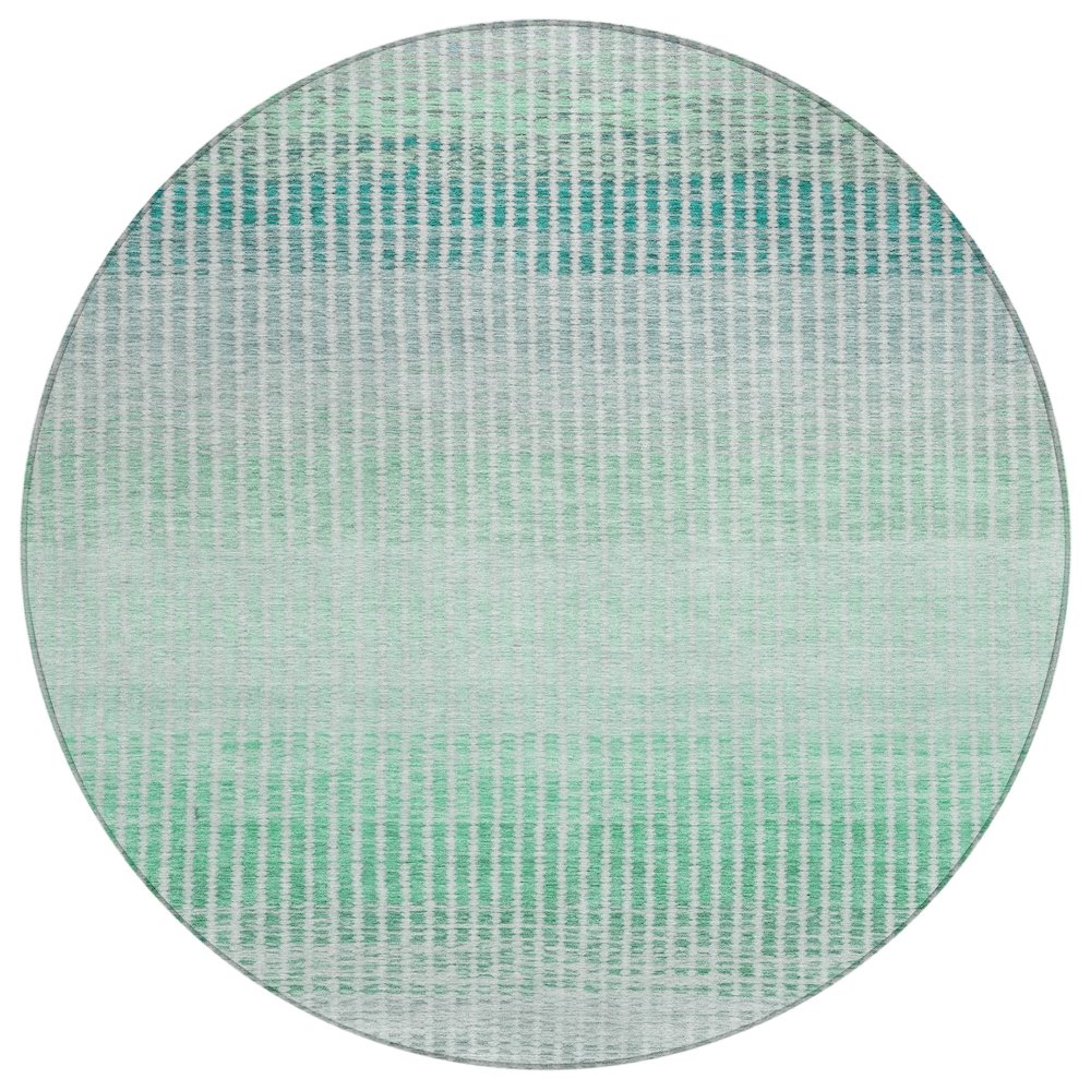 Machine Washable Indoor/Outdoor Chantille ACN2313 Teal 8' x 8' Round Rug. Picture 1
