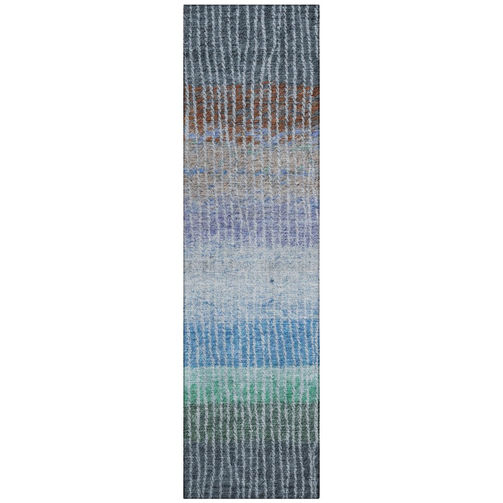 Machine Washable Indoor/Outdoor Chantille ACN2314 Blue 2'3" x 7'6" Runner Rug. Picture 1