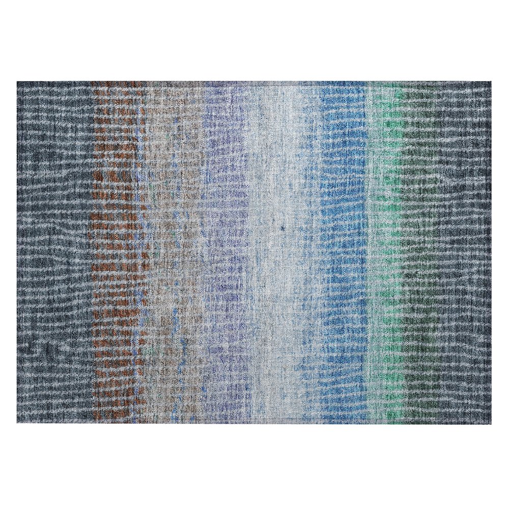 Machine Washable Indoor/Outdoor Chantille ACN2314 Blue 1'8" x 2'6" Rug. Picture 1