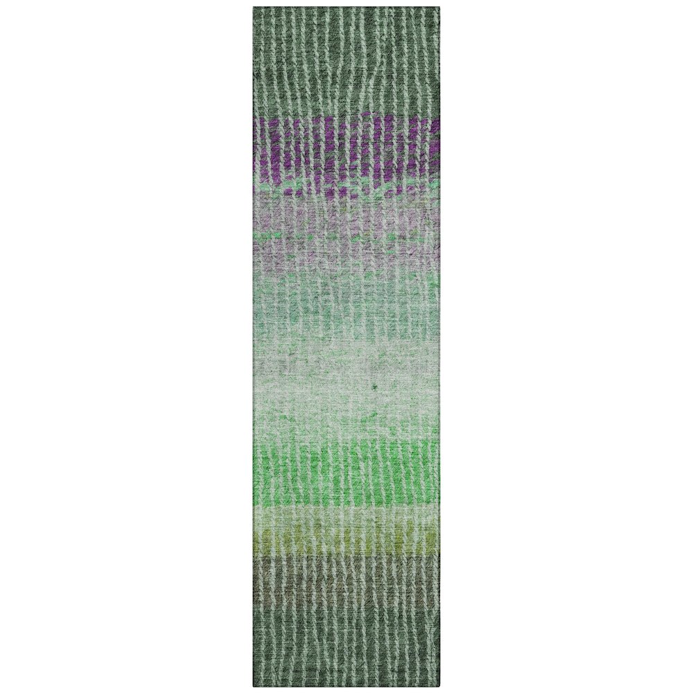 Machine Washable Indoor/Outdoor Chantille ACN2314 Green 2'3" x 7'6" Runner Rug. Picture 1