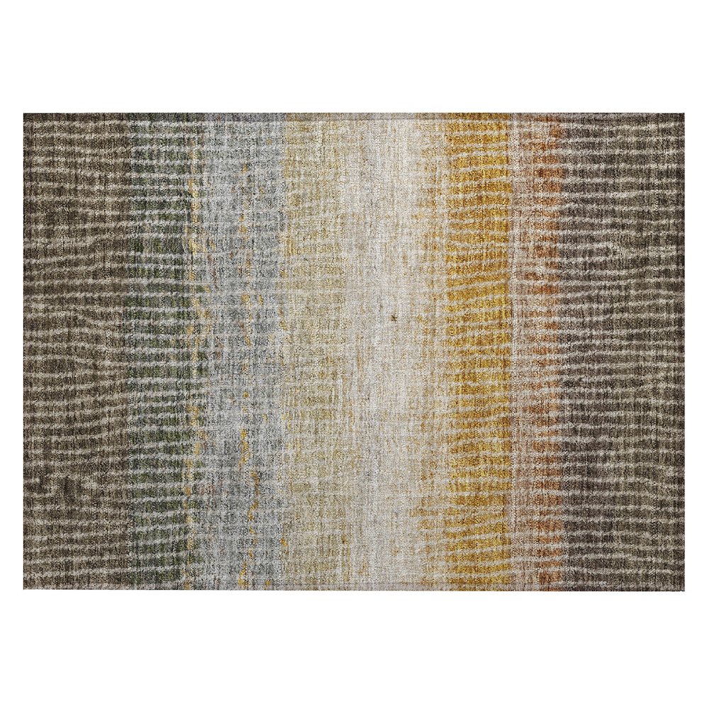 Machine Washable Indoor/Outdoor Chantille ACN2314 Brown 1'8" x 2'6" Rug. Picture 1