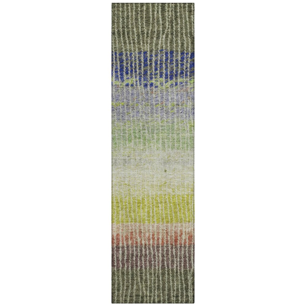 Machine Washable Indoor/Outdoor Chantille ACN2314 Green 2'3" x 7'6" Runner Rug. Picture 1